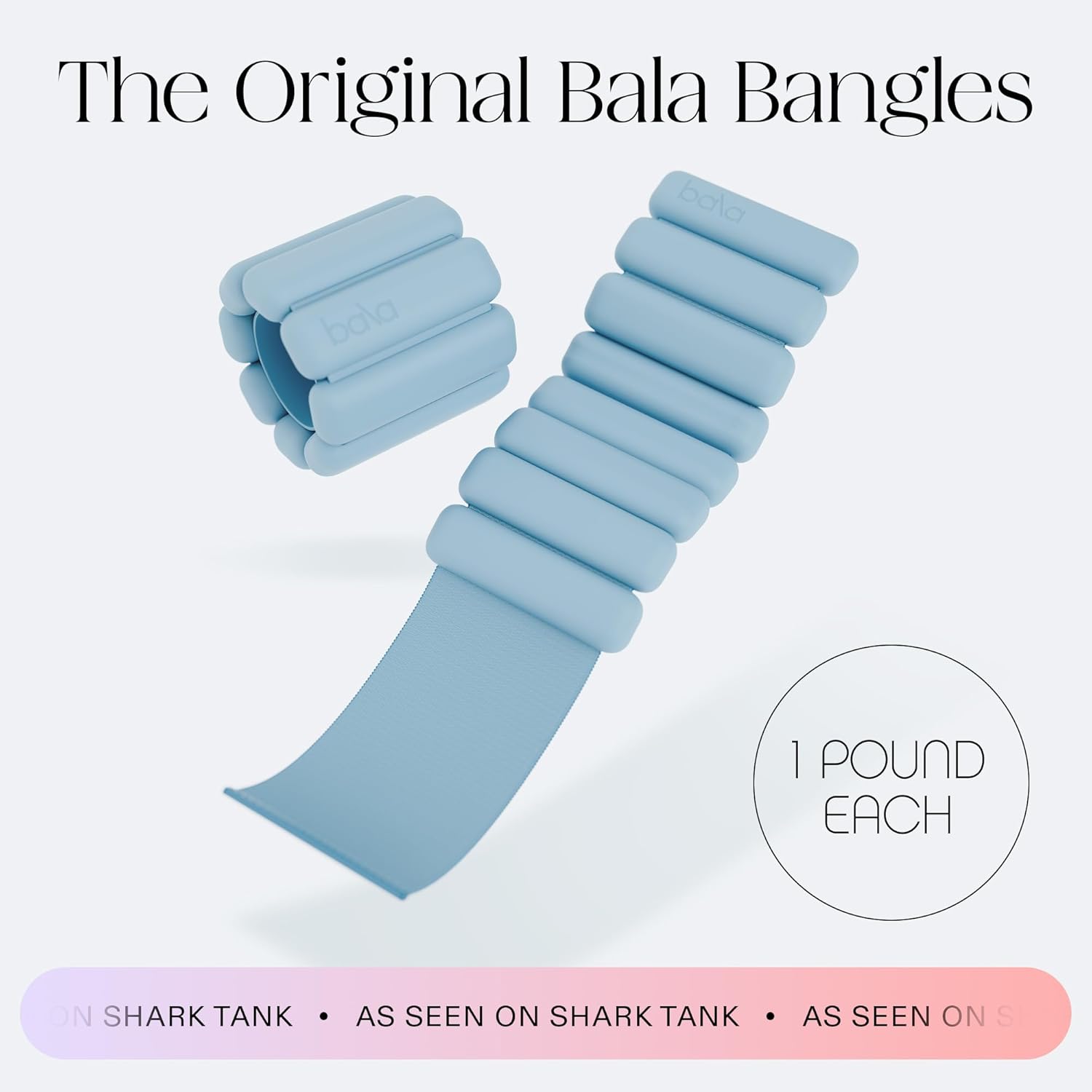 Bala Bangles Wrist & Ankle Weights for Women & Men - Adjustable Weighted Bands - Soft Silicone Arm & Leg Weights for Pilates