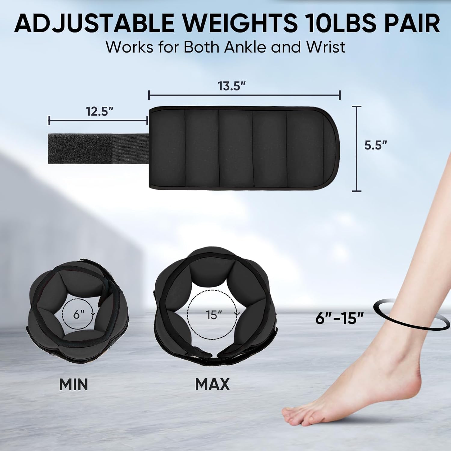 APEXUP Adjustable Ankle Weights for Women and Men