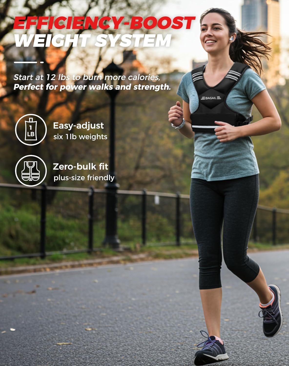 BAGAIL Adjustable Weighted Vest for Women 4-10lb